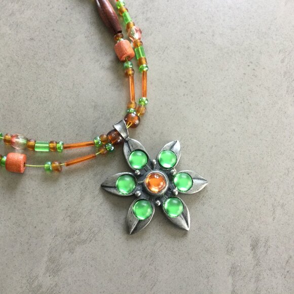 Boho Chic & Elegant Silver Necklace Set - Picture 3 of 4